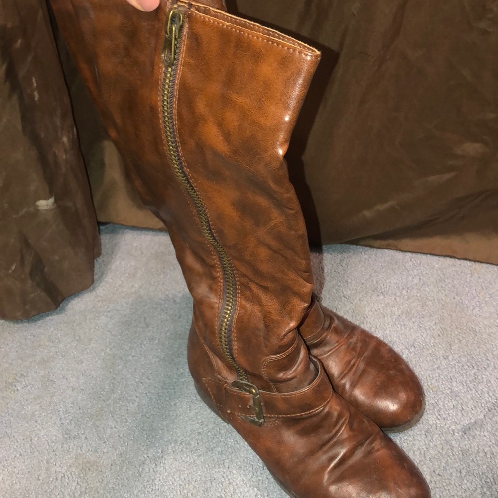 Brown riding boots